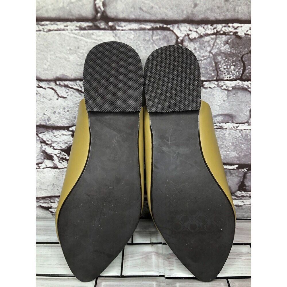 Antonio Miguel Mango Green Leather Center Cut Mules Flats Women Sz 5M US/35EU - Picture 12 of 16